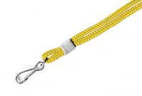 Одноцветный шнурок с карабином, желтый