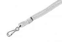 Одноцветный шнурок с карабином, белый