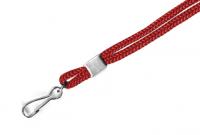 Одноцветный шнурок с карабином, красный