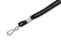 Одноцветный шнурок с карабином, черный