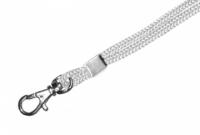 Одноцветный шнурок с карабином-люкс, белый
