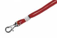Одноцветный шнурок с карабином-люкс, красный