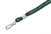 Одноцветный шнурок с карабином, зеленый