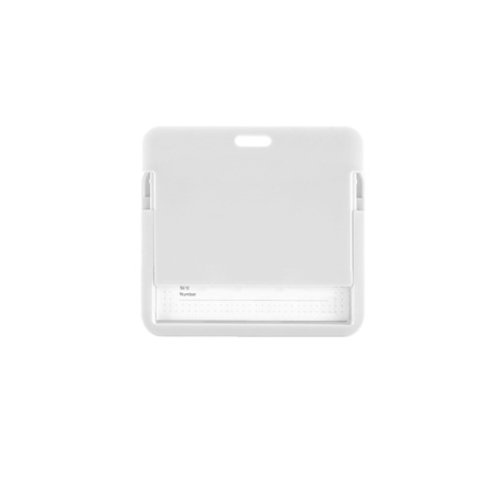 Карман для пропуска горизонтальный из белого пластика, KPH-8639W